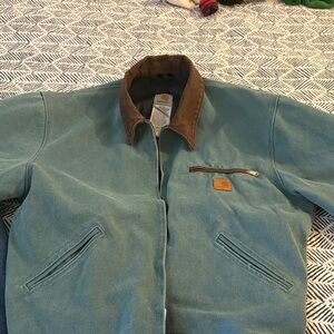 Carhartt Men's Teal and Brown Bomber Jacket